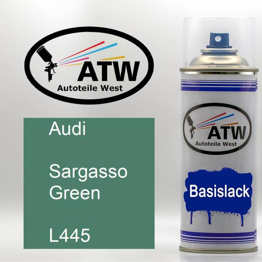 Audi, Sargasso Green, L445: 400ml Sprühdose, von ATW Autoteile West.